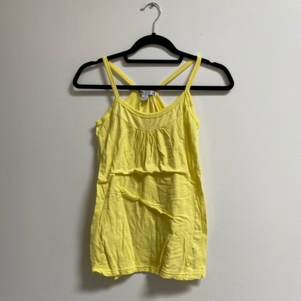 One Step Up Basic Yellow Tank Top